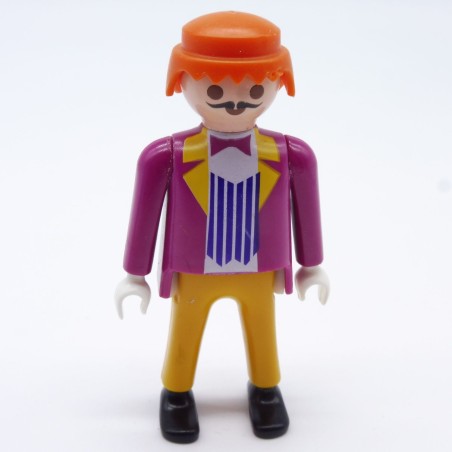 Playmobil 33500 Homme Violet Blanc Jaune Moutarde Moustache noire