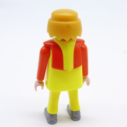 Playmobil Man Orange and Fluo Yellow Orange Breastplate