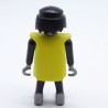 Playmobil Man Black Bib Yellow Head Silver Hooks
