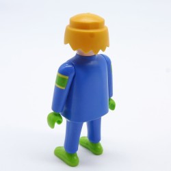 Playmobil Man Pilot Blue Green and Yellow SPEEDSTAR