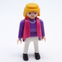 Playmobil 33540 Women's Purple and White Rose Vest White Collar