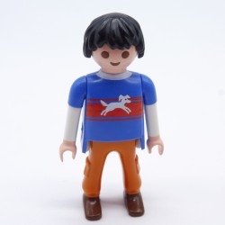 Playmobil 33572 Man Orange Blue and Red Dog on Chest