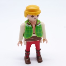 Playmobil 33585 White Brown and Red Man with Green Vest
