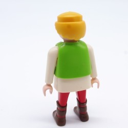 Playmobil White Brown and Red Man with Green Vest