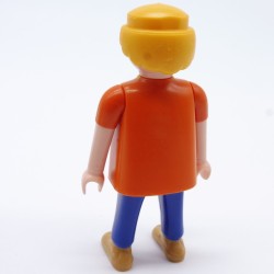 Playmobil Orange Man with Faded Blue Pants