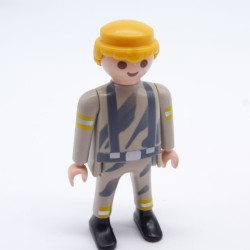 Playmobil 33601 Fireman Gray and Yellow with Suspenders