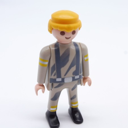 Playmobil 33601 Homme pompier Gris et Jaune avec Bretelles