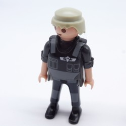 Playmobil 33603 Policeman Gray and Black Bulletproof Vest Rolled Up Sleeves