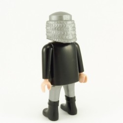 Playmobil Man Black and Silver Knight Big Belly