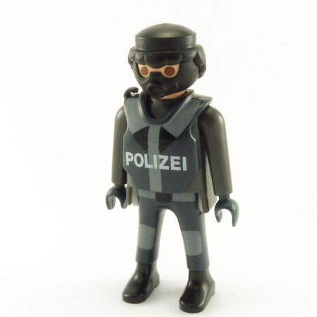 Playmobil 21895 Playmobil Homme Policier Noir et Gris avec Masque et Gilet Pareballe