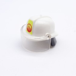 Playmobil 33615 Casque de Pompier Blanc avec Logo et Visiére