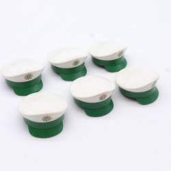 Playmobil 33624 Set of 6 slightly dirty green and white police caps