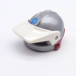 Playmobil 33644 Silver Gray Motorcycle Helmet with White Visor