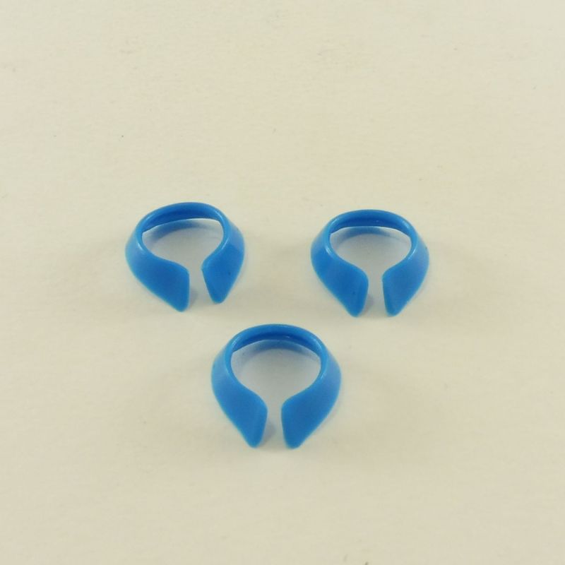 Playmobil Lot of 3 Vintage Blue Open Collars