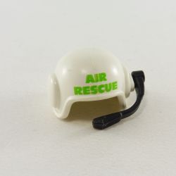 Playmobil Casque Blanc de Pilote Hélicoptère Rescue avec Micro
