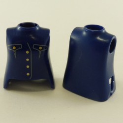 Playmobil 12187 Playmobil Lot of 2 Female Busts Dark Blue Button Gold Hole for Holster