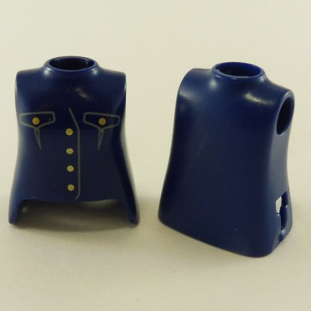 Playmobil 12187 Playmobil Lot de 2 Bustes Femme Bleu Foncé Bouton Dorés Trou pour Holster