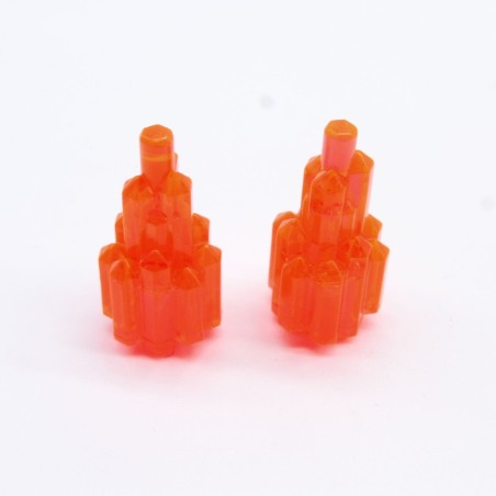 Playmobil 33813 Lot de 2 Cristaux Orange Fluo 3079 3280 3283 4909 5784 6216 70507