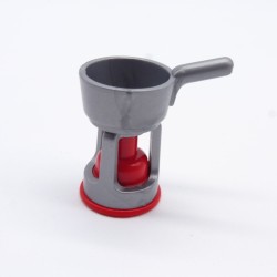 Playmobil 34013 Red and Gray Stove with Gray Saucepan