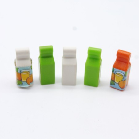 Playmobil 34039 Lot de 5 Bouteilles Briques de Jus de Fruits et Lait