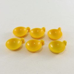 Playmobil 11456 Playmobil Lot de 6 Assiettes écuelles Jaunes Vintage