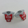 Playmobil 26456 Playmobil Lot de 2 Plastrons Gris et Rouge FIRE