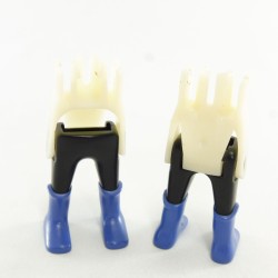 Playmobil 12229 Playmobil Lot de 2 Paires de Jambes Noires Bottes Bleues