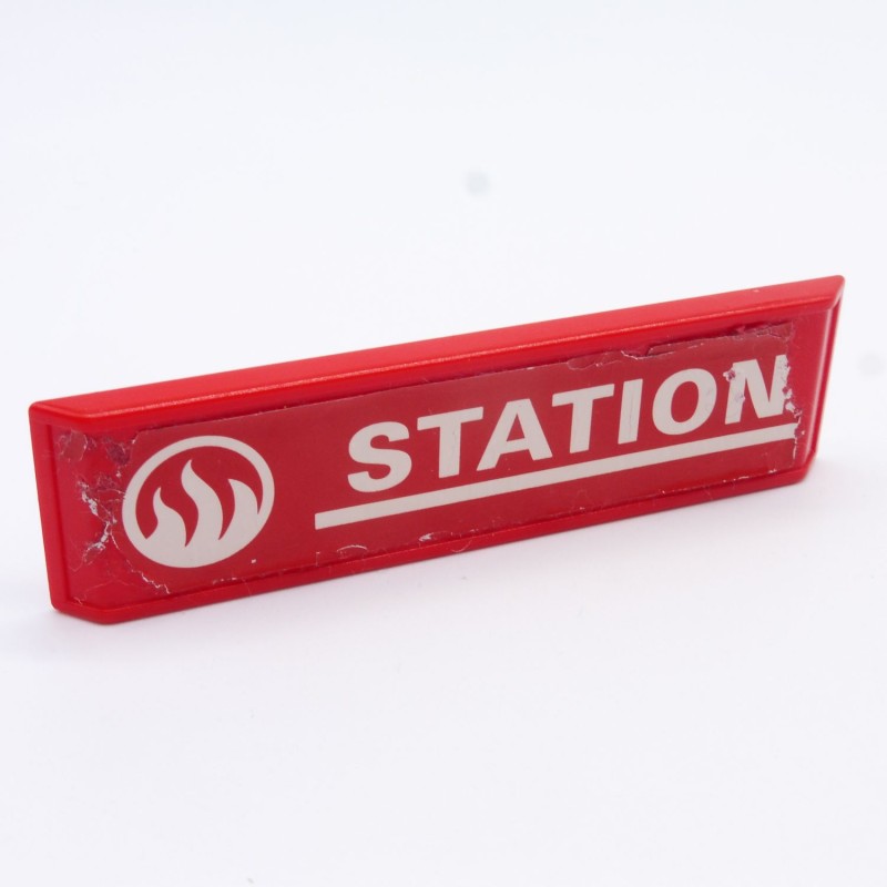 Playmobil 1293 Panneau System X Rouge STATION Sticker abimé
