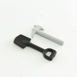 Playmobil 11355 Playmobil Batch of 2 Tools of Pirate: Shovel and Axe Gray and Black
