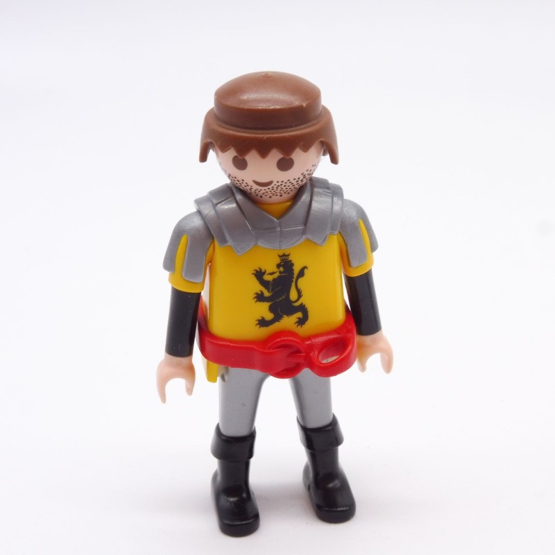 Playmobil 6432 Chevalier Jaune Noir et Argent Griffon Noir Ceinture Rouge