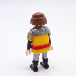 Playmobil Chevalier Jaune Noir et Argent Griffon Noir Ceinture Rouge