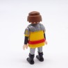 Playmobil Chevalier Jaune Noir et Argent Griffon Noir Ceinture Rouge