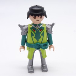 Playmobil 10115 Green Dragon Knight Green and Gray Armor Damaged Face