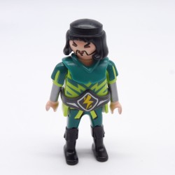 Playmobil 6099 Chevalier Samourai Vert Col Vert Ceinture Grise Bottes Noires 5465