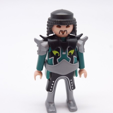 Playmobil 9080 Chevalier Samourai Vert et Noir Col Noir Ceinture Grise