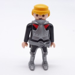 Playmobil 7397 Black Knight Red and Silver Belt and Collar Silver Armor