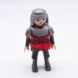 Playmobil 7399 Red and Black Knight Red Belt Collar Silver Armor