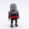 Playmobil Chevalier Rouge et Noir Ceinture Rouge Col Armure Argent