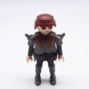 Playmobil 7400 Chevalier Gris Foncé et Noir Ceinture Noire Col Marron