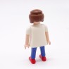 Playmobil Femme Moderne Blanc Rouge et  Bleu