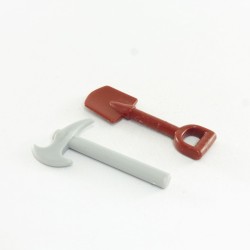 Playmobil 11356 Playmobil Batch of 2 Tools of Pirate: Shovel and Axe Gray and Brown