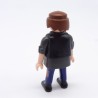 Playmobil Homme Bleu et Gris Gilet Noir et Orange