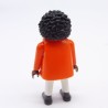 Playmobil African Man Top Agent White and Gray Orange Vest