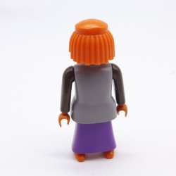 Playmobil Femme Sorcière Robe Grise Violette et Marron