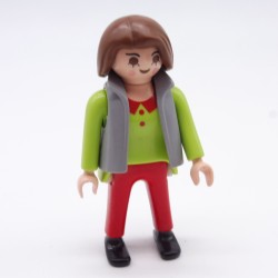 Playmobil 34588 Woman Green and Red with Gray Vest