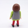 Playmobil Femme Vert et Rouge avec Gilet Gris