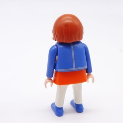 Playmobil Orange and White Woman with Blue Vest