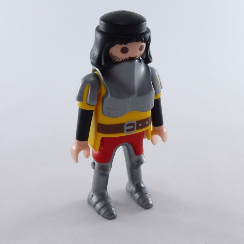 Playmobil 1059 Playmobil Homme Chevalier Jaune Noir et Rouge avec Armure Argent