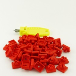Playmobil 9476 Playmobil Set of 40 Red Clips System X with Key