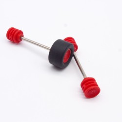 Playmobil 31892 Playmobil Lot de 2 Essieus Largeur 54mm Jantes Rouges